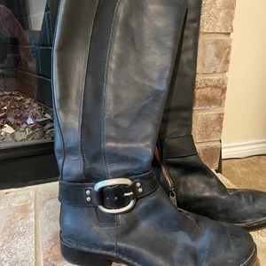 Fossil tall black leather boots sz. 10